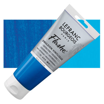 Open in modal - Lefranc & Bourgeois Flashe Vinyl Paint - Phthalocyanine Blue, 80 ml tube and swatch