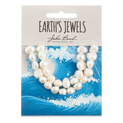 John Bead Earth's Jewels Freshwater Pearls - White, Fancy, 9 mm (In packaging)