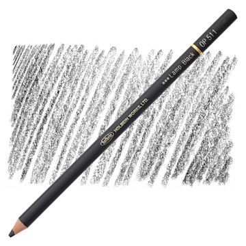 Open in modal - Holbein Artists' Colored Pencil - Lamp Black, OP511 pencil and swatch