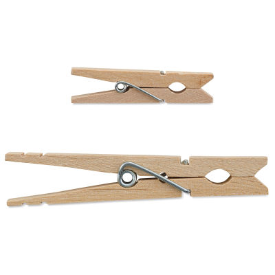 Forster by Loew Cornell Woodsies Clothespins - large and small size shown for comparison