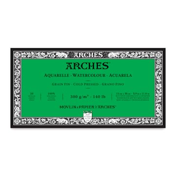 Open in modal - Arches Watercolor Block - 5.9" x 11.8", Cold Press, 140 lb, 20 sheets
