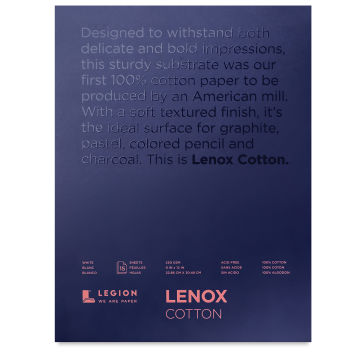 Legion Lenox 100 Cotton Drawing Pads - Top cover of Drawing pad