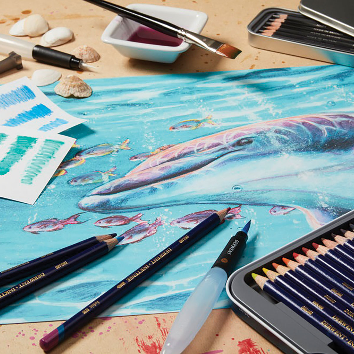 Derwent Inktense Pencils Art Set, 100 Permanent Watercolour Pencils Se –  Froodz
