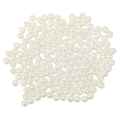 Craft Medley Pearl Acrylic Beads - Ivory, 6 mm, Package of 185