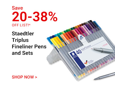 Save 20-38% off list. Staedtler Triplus Fineliner Pens and Sets. Shop Now.