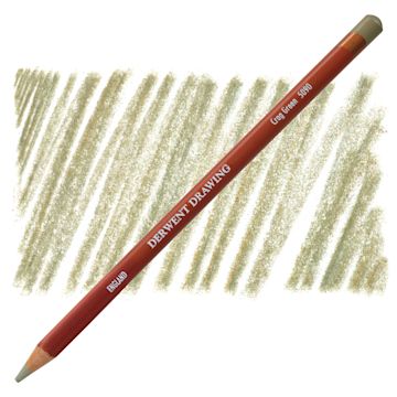 Open in modal - Derwent Drawing Pencil - Crag Geen pencil and swatch