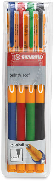Stabilo Point Visco Pens - Wallet Set of 4 Colors shown