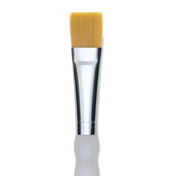 Open in modal - Royal & Langnickel Soft Grip Golden Taklon Brush - Wash, Long Handle, Size 10, close-up
