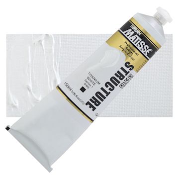Open in modal - Matisse Structure Paint - Titanium White, 150 ml tube and swatch