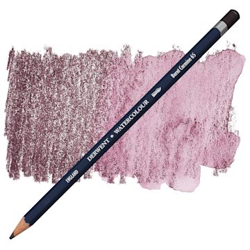 Open in modal - Derwent Watercolor Pencil - Burnt Carmine pencil and swatch