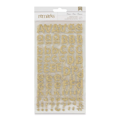 American Crafts Sticker Sheets - Gold Glitter