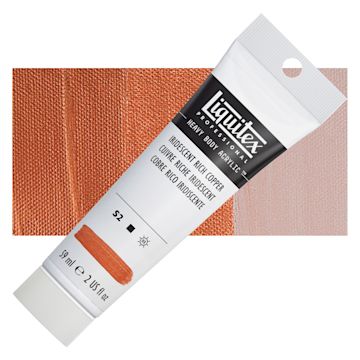 Open in modal - Liquitex Heavy Body Artist Acrylic - Iridescent Rich Copper, 2 oz Tube and swatch