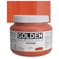 Golden Heavy Body Artist Acrylics - Vat Orange, 32 oz Jar