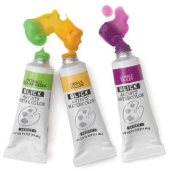 Blick Artists' Watercolor Tubes and Set - Tubes with Paint coming out