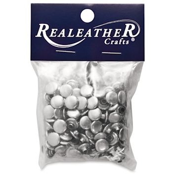 Open in modal - Realeather Rivets - Front view of bag of 100 Rivets
