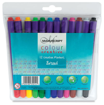 Colour Creative Markers - Front of package of Set of 12 Broad Nib Markers