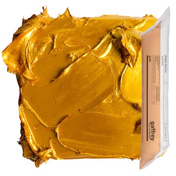 Open in modal - Gaffrey Heavy Body Texture Acrylic Paint - Gold, 32 oz pouch and swatch