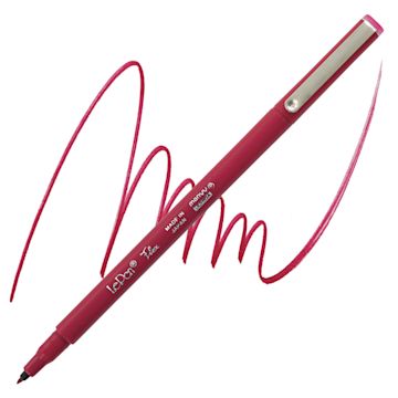 Open in modal - Marvy Uchida LePen Flex Marker - Red marker and swatch