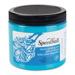 Speedball Water-Soluble Block Printing Ink - Turquoise, 16 oz