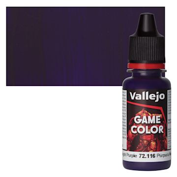 Open in modal - Vallejo Game Color Acrylic Paint - Midnight Purple - Bottle and Swatch