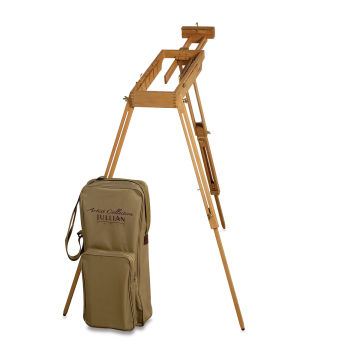Jullian Rexy Watercolor Easel - Easel shown standing with carry bag adjacent