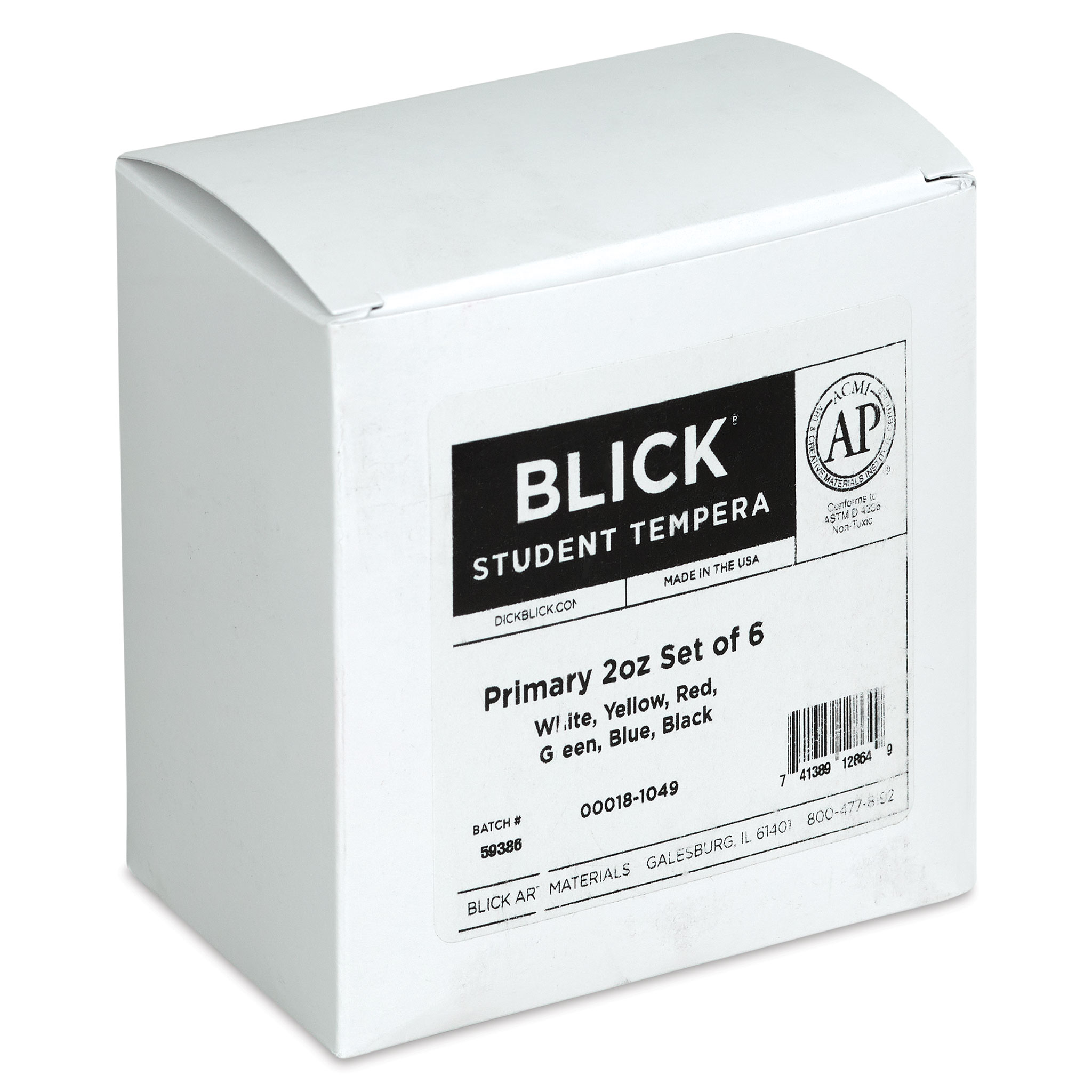 Blick Premium Grade Tempera - Primary Set of 6, 2 oz