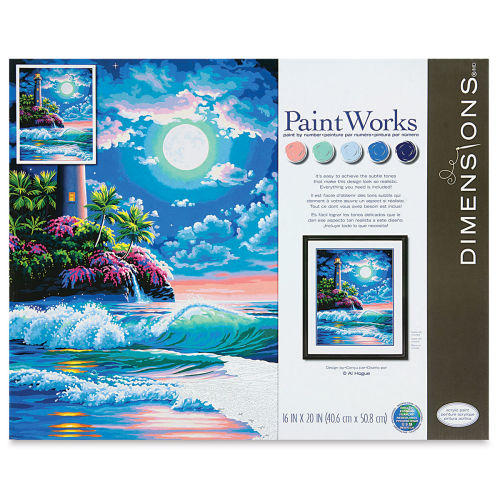 Paintworks Lighthouse in Moonlight 16 x 20 Paint by Number Kit