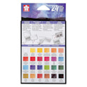 Sakura Koi Watercolor Half Pan - Set of 24 Sketch Box, Assorted Colors with Iridescent Medium