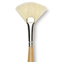 Raphaël D'Artigny Interlocked White Bristle Brush - Fan, Long Handle, Size 10