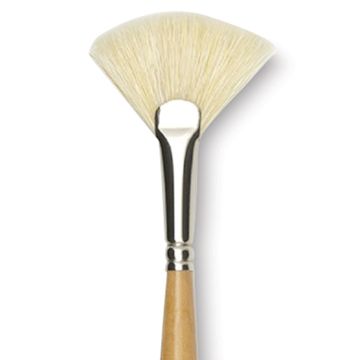 Open in modal - Raphaël D'Artigny Interlocked White Bristle Brush - Fan, Long Handle, Size 10