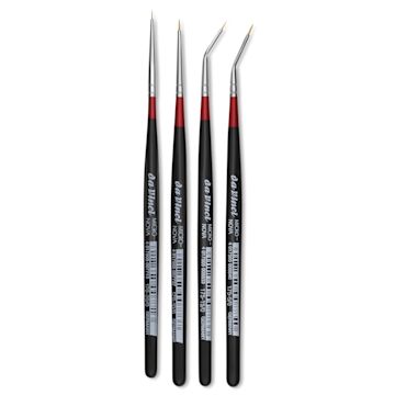 Open in modal - Da Vinci Micro Nova Synthetic Brushes - Assorted Round, Set of 4, laid out