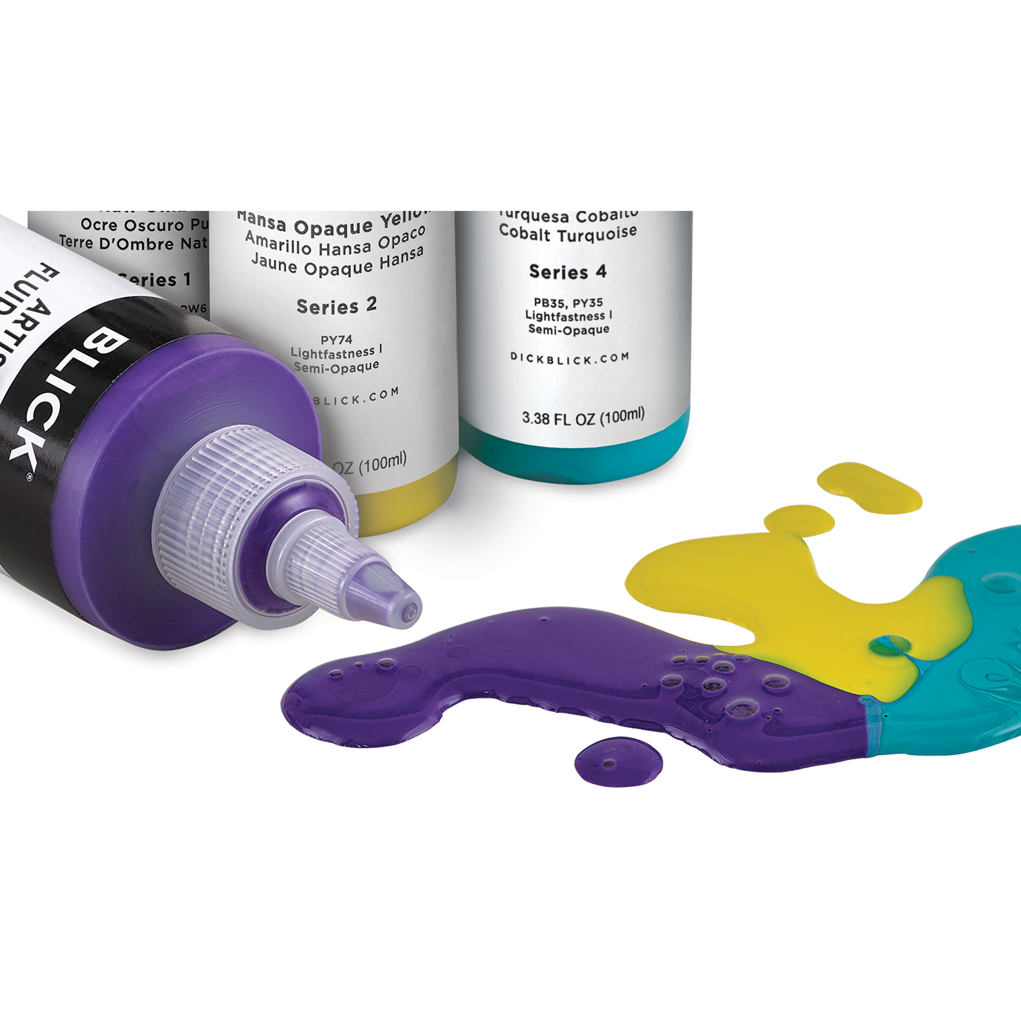 Blick Artists' Fluid Acrylic - Fluorescent Blue, 200 ml