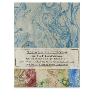 Nepalese Collection Lokta Paper - Front of Marble Blue Package
