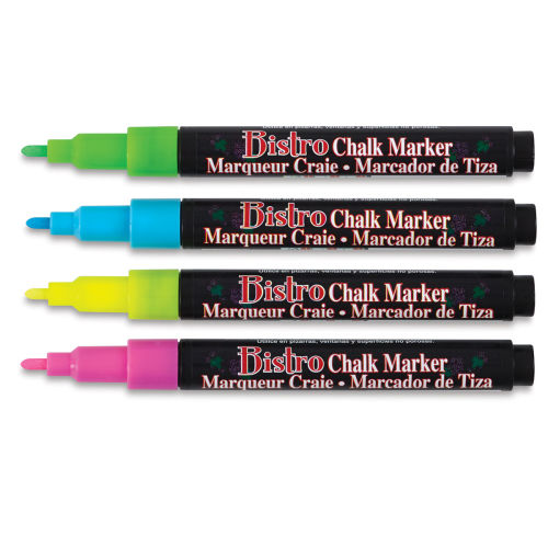 Marvy Uchida Bistro Chalk Marker Set - Assorted Colors, Set A, 6