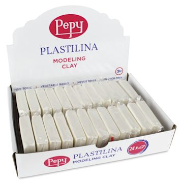Open in modal - Pepy Plastilina Modeling Clay - White, 1.4 oz, Pkg of 24 - front of packaging