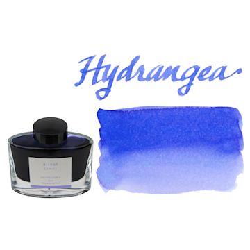 Open in modal - Pilot Iroshizuku Fountain Pen Ink - Hydrangea (Ajisai), swatch and bottle