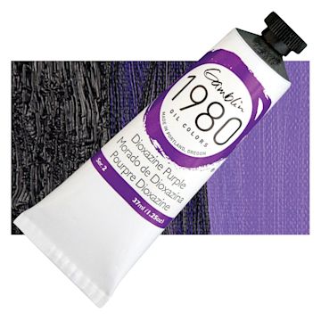 Open in modal - Gamblin 1980 Oil Paint - Dioxazine Purple, 37 ml tube and swatch