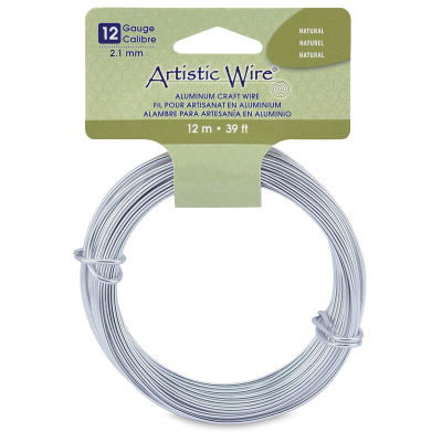 Beadalon Artistic Wire Aluminum Craft Wire - Front view of Aluminum wire coiled on hang tag
