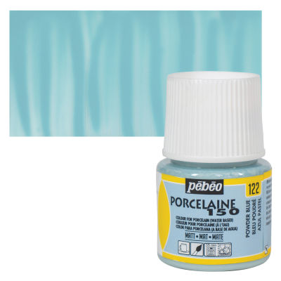 Pebeo Porcelaine 150 Paint - Chalk Powder Blue, 45 ml (swatch and bottle)