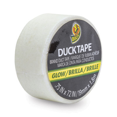 Duck Glow-in-the-Dark Tape - Angled view of packaged Tape with label
