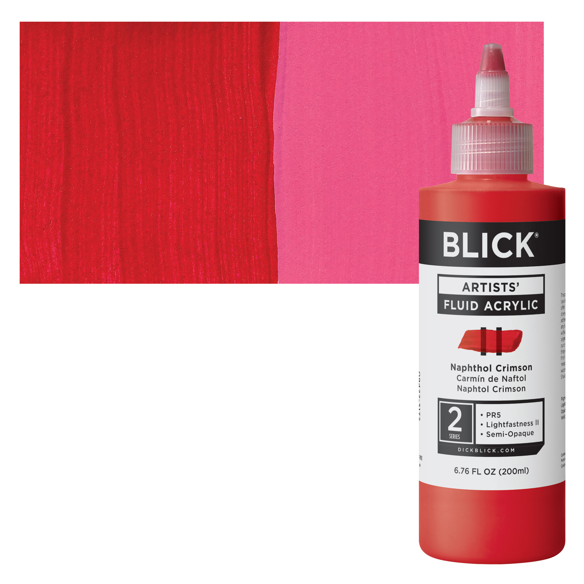 Blick Artists' Fluid Acrylic - Naphthol Crimson, 200 ml