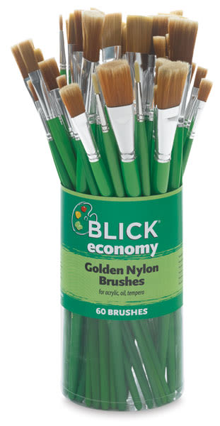 Blick Economy Golden Nylon Brush Set - Set of 60
