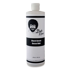 Bob Ross Gessos - Front view of 16 oz bottle of Black Gesso