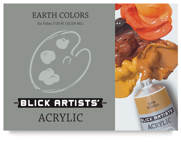 Blick Artists' Acrylic Set - Assorted, Set of 12 Color, 2 oz Tubes