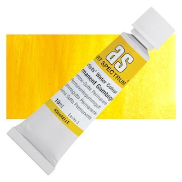 Open in modal - Art Spectrum Artists’ Watercolor Tube - Permanent Gamboge, 10 ml tube and swatch