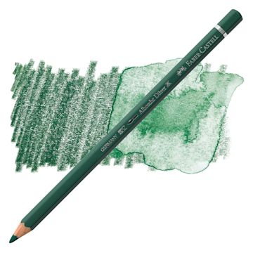 Open in modal - Faber-Castell Albrecht Durer Watercolor Pencil - Juniper Green pencil and swatch