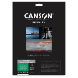 Canson Infinity Arches Aquarelle Rag Inkjet Fine Art and Photo Paper - 8-1/2" x 11", 310 gsm, Package of 10