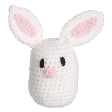 Open in modal - Leisure Arts Make a Little Pudgie Crochet Kit - Bunny - finished example