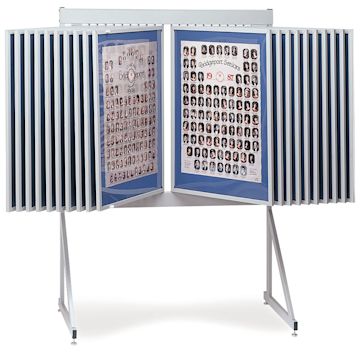Open in modal - Multiplex Swinging Panel Display - 24" x 36", Gray, 20 Panels, Floor Unit