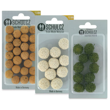 Schulcz Scale Model Foliage Spheres available in Cork, Rubber Sponge, and Plant Foam.